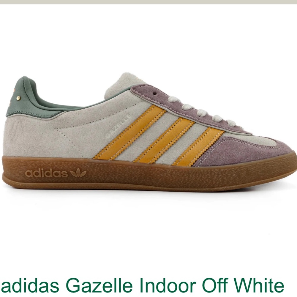 adidas Gazelle Indoor Off White Yellow lavender green multicolor US Men’s size 8